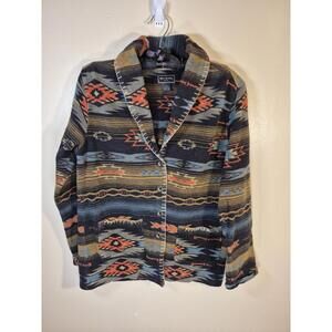 Bit&Bridle For Her Saltillo Serape Aztec Fleece Blazer Southwestern, Med.